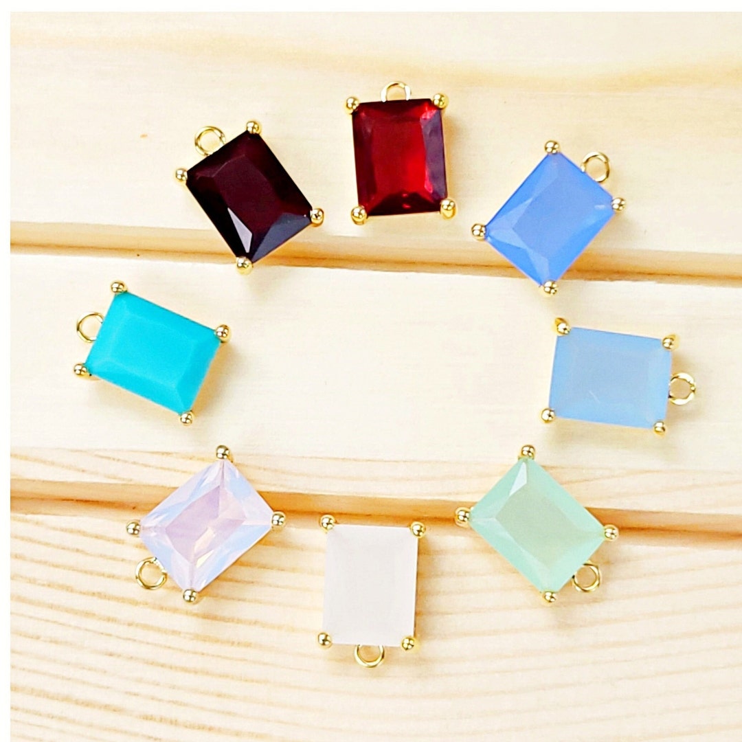Choose Color 2 Pcs High Quality Beautiful Faceted Glass Zircon Charms ...