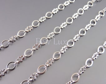 1 meter oval and cloud link chain, designer chains, silver chains, jewelry making supplies, jewelry chains B030-BR