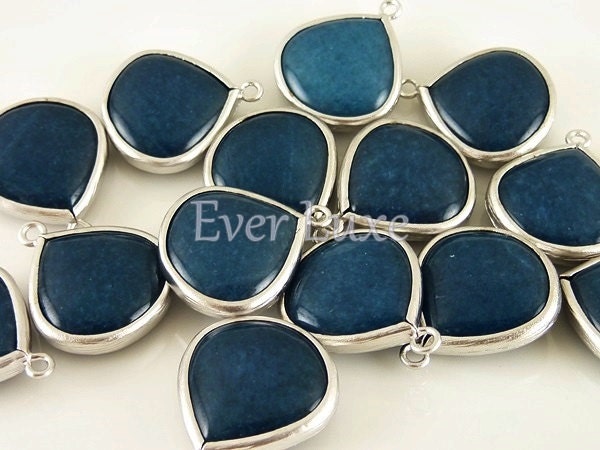 ★MIDNIGHT MOMENT.★ magnet square jade necklace blue Magnet Square Jade Necklace - Blue - 33HOODIE