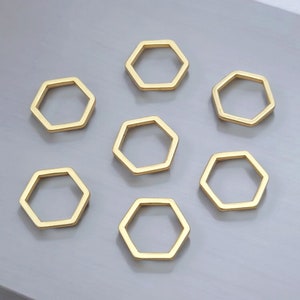 4pcs/40pcs Bulk Lot Sale Wholesale Price 10mm Matte Gold honeycomb hexagonal charms for jewelry, gold jewelry making supplies 937-MG-10