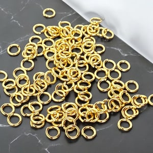 14K Gold Plated Brass Jump Rings 5mm - Jewelry Making Supplies (200 pc)