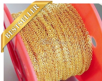 Catena a cavo in oro da 2,7 mm, catena per gioielli saldata, forniture per gioielli all'ingrosso
