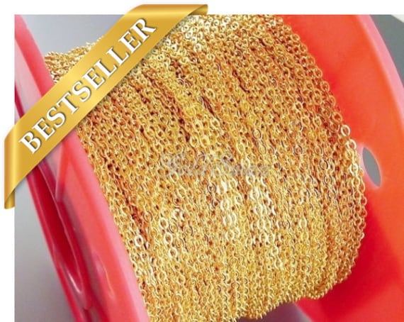 2.7mm Gold Cable Chain Soldered Jewelry Chain Bulk Jewelry Supplies