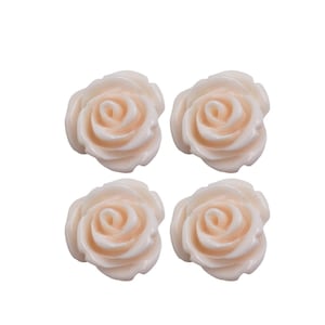 4 pcs 14mm Milky Pink color rose resin flower cabochons 5029-MP