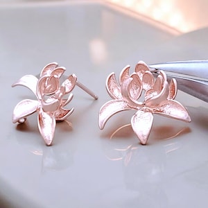 Matte Rose Gold Lotus Flower Earrings: DIY Jewelry Making