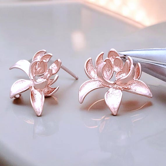 Pendientes De Plata De Ley 925 Con Diamantes Talla Rosa