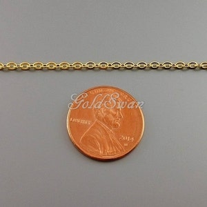 May include: A gold chain necklace, approximately the size of a US penny.