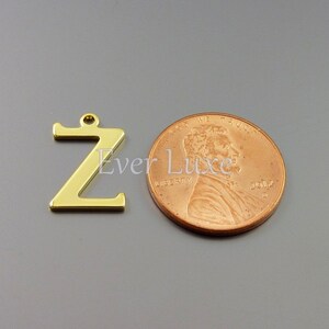 4 Letter Z charms for personalized jewelry gold jewelry name charms for jewelry making initial necklaces 1907-BG-Z image 3