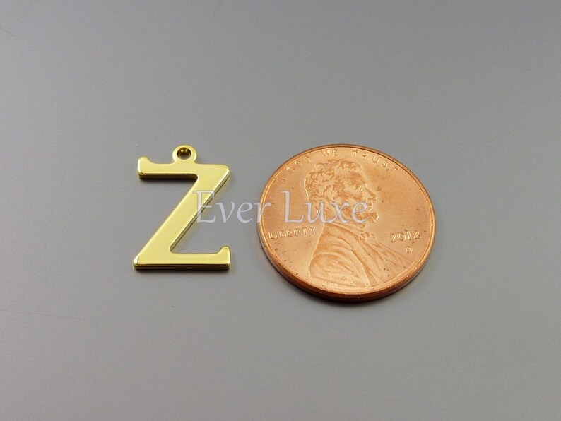 4 Letter Z charms for personalized jewelry gold jewelry name charms for jewelry making initial necklaces 1907-BG-Z image 3