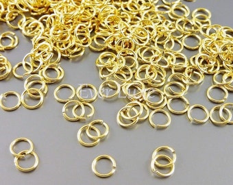 10 grams delicate 24 gauge 4mm gold plated brass jumprings, jump rings, connectors B005BBG-244