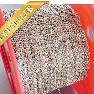 2,7 mm rodiumkabelkedja Silver smyckeskedja Lödkedja Bulkleveranser bild 1