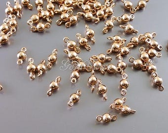 20 pezzi in oro rosa 3,5 mm piccolo fascino perline, perline a sfera in oro rosa, distanziali bracciale 2127-BRG (20 pezzi)