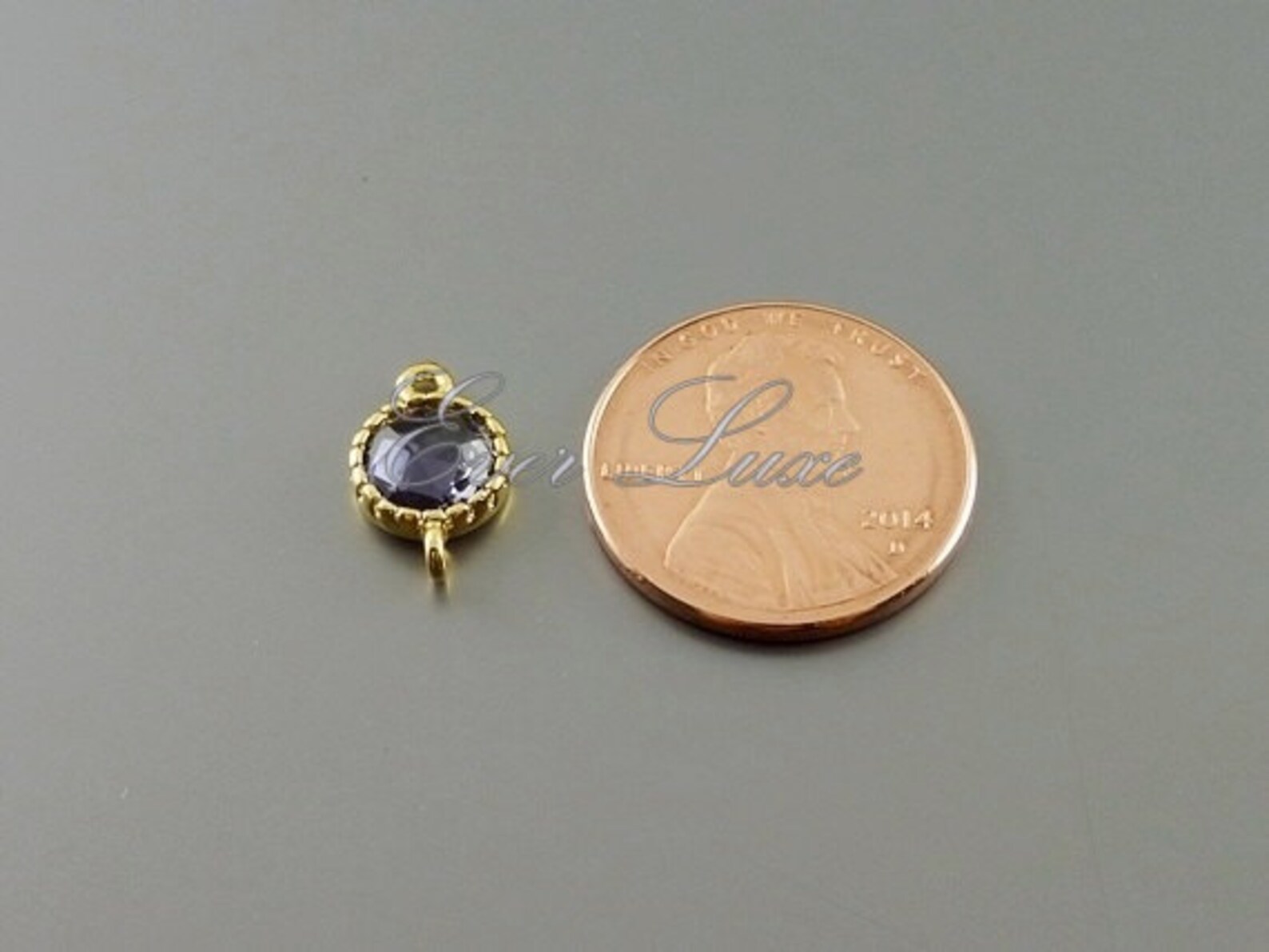 2 Amethyst Purple Round 7mm Glass Stone Jewelry Connectors Etsy