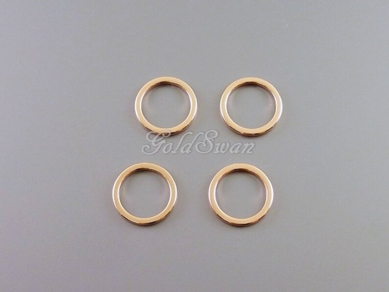 geometric circles ring 15/% SALE 8 shiny rose gold brass 10mm circles charms open circle 997-BRG-10