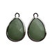 2 light green jade synthetic stone pendants in silver bezel frame, gemstone charms, jewelry supply 5069G-LGJ