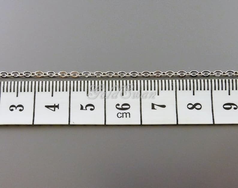 2,7 mm rodiumkabelkedja Silver smyckeskedja Lödkedja Bulkleveranser bild 5