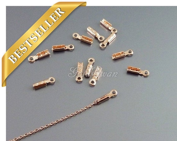 Choose Size 50 Pieces Rose Gold Crimp Ends Crimp Beads Crimp -  Denmark