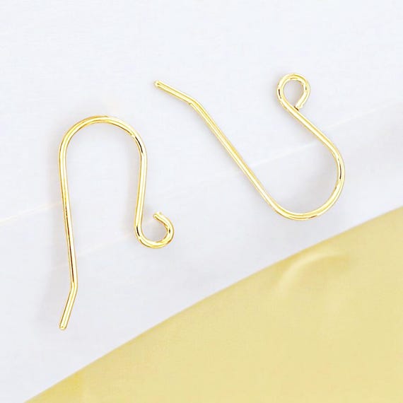Filo per orecchini a gancio francese in oro giallo massiccio 14K