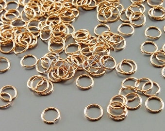 10 grams shiny rose gold plated brass flush cut jump rings, 23 gauge thin rings B005BRG-235