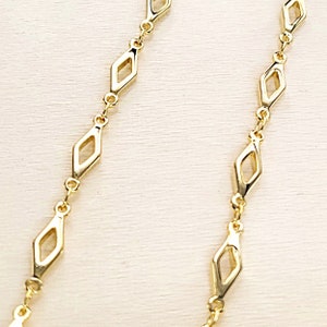 1-Foot Dazzling Design Shiny Gold Fancy Diamond Link Chain Elevate Your Creations with High-Quality Metal Chain Supplies, Design B114-BG image 1