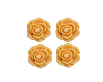 4 orange cream flat back kawaii cabochon / flower for cabochon setting 5082-LO