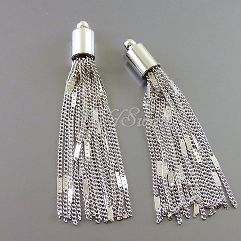 Silver Color Tassel Earrings
