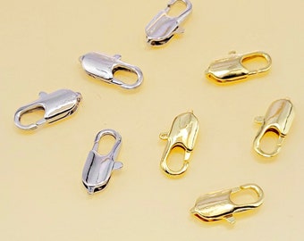 4pcs 13mm Extra Large high quality gold/Rhodium 13mm x 6mm lobster claw clasps, necklace clasp, jewelry clasp, key chain, holder B123-BG-13