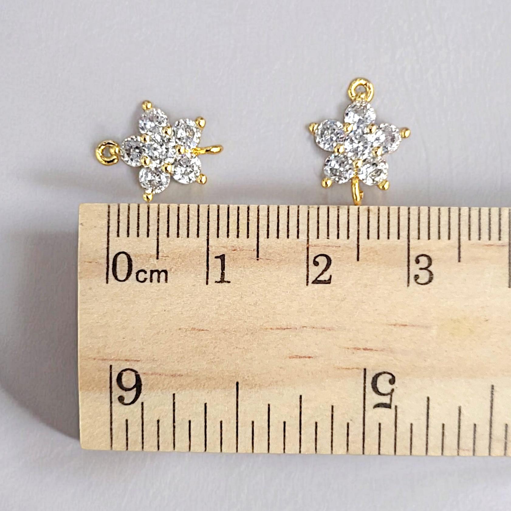 アクセサリー chiro 2pcs Shiny 14K Gold With Sparkly Clear Zircon Cubic Zirconia