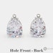 2 diamond like Faceted tear drop teardrop Cubic Zirconia zircon CZ charms, wedding bridal jewelry P5067R-CL choose loop style