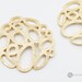 2 large round bubbles charms with matte gold plating - modern jewelry findings with abstract open circle ring 1484-MG-LG