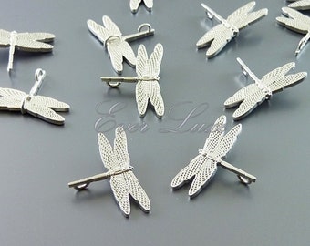 2 cute dragonfly connectors, supplies for layering necklace, bracelet charms, earrings, craft supplies 1042-MR