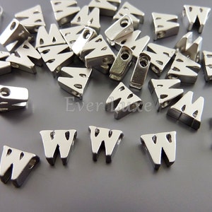 2 Lower case letter w, initial beads, initial charms, alphabet beads, personalized, customized jewelry 1947-MR-W