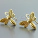 2 pieces / 1 pair honey bee hook earrings, bee earrings, earring making, bridal / wedding jewelry supplies E1619-MG (earrings)
