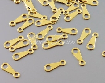 50 pieces delicate gold jewelry chain tags, end bars, necklace connectors, tag, chain dangles, tabs B003-BG (50 pieces)