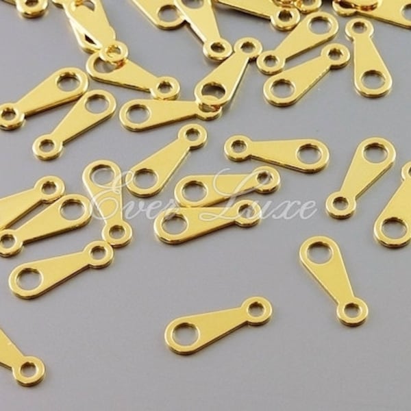 14K Gold Plated Chain Tags: Jewelry Connectors, Bails (50pcs/250pcs)