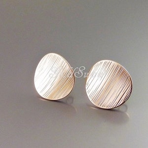 4 pcs (2 pairs) matte rose gold vintage  etched oval curved circle disc earrings, large disc earrings 2174-MRG