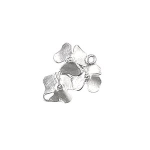 2 pcs small beautiful flower bouquet charms with CZ Cubic Zirconia accent, matte silver flower charms wedding jewelry 1388-MR image 2