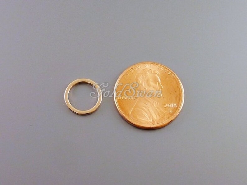 geometric circles ring 15/% SALE 8 shiny rose gold brass 10mm circles charms open circle 997-BRG-10
