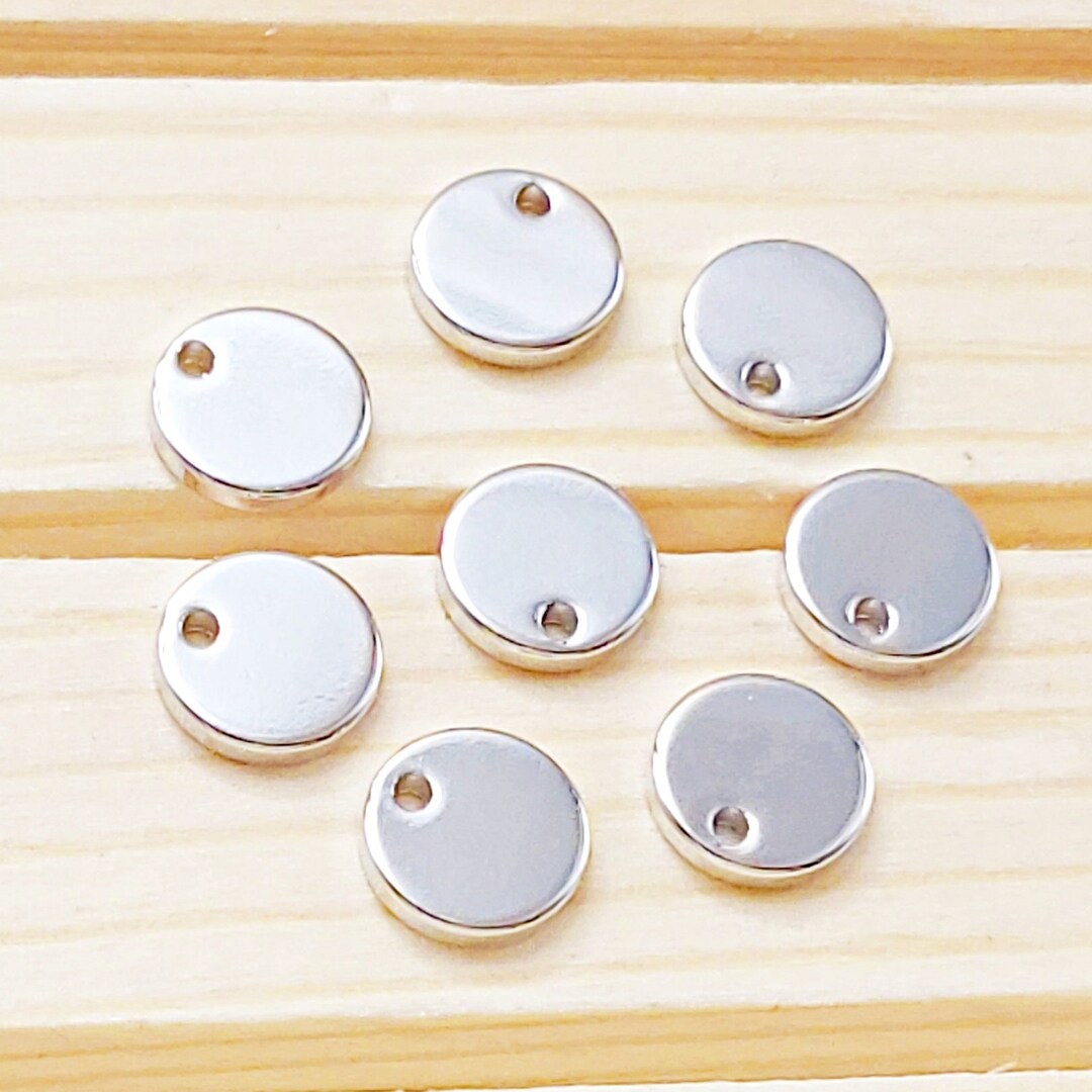 8 Solid 8mm Circle Disc With Hole, Round Stamping Blanks, Blank Circle ...