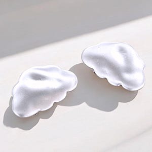 Cloud Connector Charms: Rhodium Plated Brass Jewelry Supplies