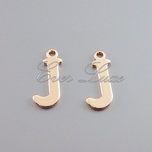 4 personalized jewelry craft supplies - alphabet letter J in rose gold 1907-BRG-J