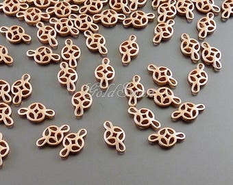 10 pcs matte rose gold tiny filigree charms, round filigree charms 2080-MRG