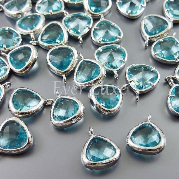 2 tiny glass beading supplies in 8mm | accents for jewelry designs with light blue glass crystals 5118R-AQ-8