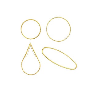 4 pieces of mixed matte gold large circle triangle pendant connector set S198-4