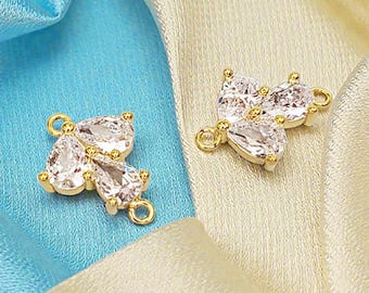 Sparkling Cubic Zirconia Jewelry Component 10mm Choose Ring Style (2pcs)