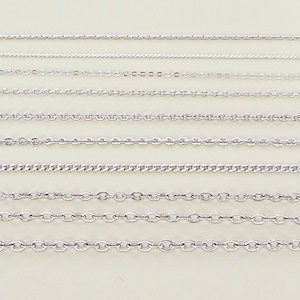 Chain Sampler 0.5m 20 in each 10 Different styles of high-quality, genuine Rhodium chains jewellery making Chain Sampler Lot-1R image 1
