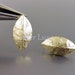 2 pcs / 1 pair Modern jewelry design matte gold textured marquise leaf earrings 1168-MG