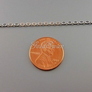 2,7 mm rodiumkabelkedja Silver smyckeskedja Lödkedja Bulkleveranser bild 4