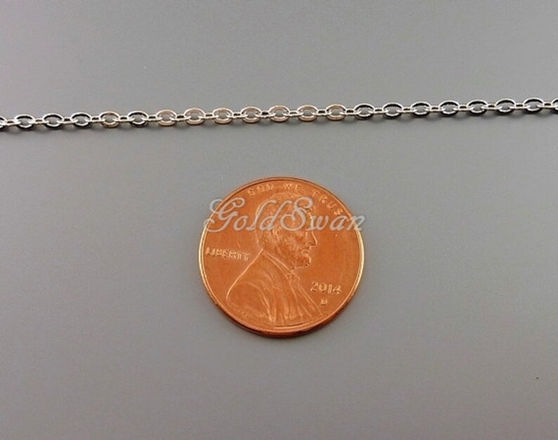 2,7 mm rodiumkabelkedja Silver smyckeskedja Lödkedja Bulkleveranser bild 4