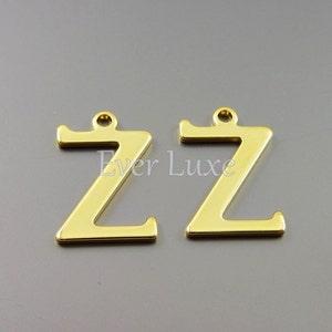 4 Letter Z charms for personalized jewelry gold jewelry name charms for jewelry making initial necklaces 1907-BG-Z image 2